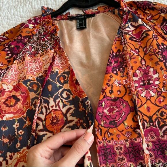 ✨ Forever 21 Women’s Pink Orange Romper Small - Picture 10 of 13